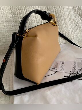 JW Anderson Corner Top Handle Crossbody Bag Beige Camel Black Gold
NWT